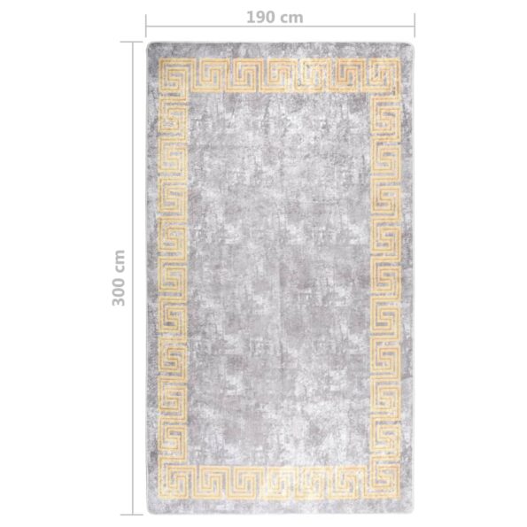 vidaXL Prateľný koberec 190x300 cm sivý – Obrázok 7