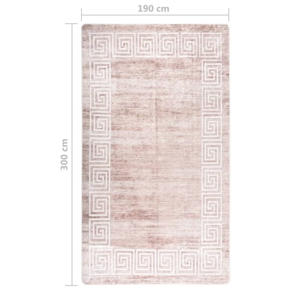 vidaXL Prateľný koberec 190x300 cm béžový – Obrázok 7