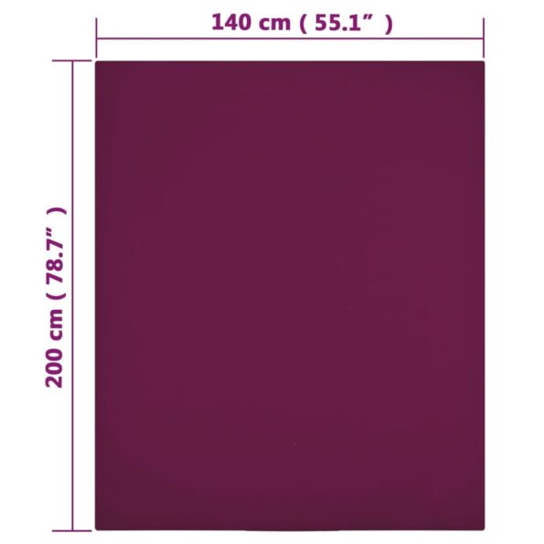 vidaXL Plachty Jersey 2 ks bordová 140x200 cm bavlna – Obrázok 4
