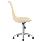 vidaXL Otočné jedálenské stoličky 2 ks krémové látkové – Obrázok 5