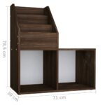 vidaXL Stojan na detské časopisy, tmavý dub 71x30x78,5 cm – Obrázok 7