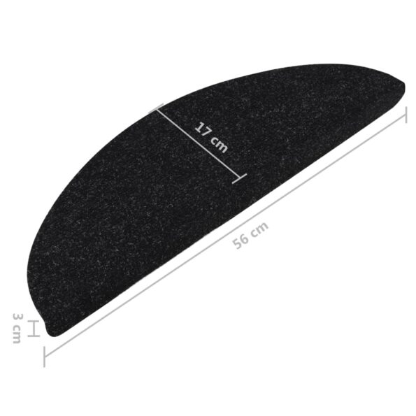 vidaXL Samolepiace nášľapy na schody 15 ks 56x17x3 cm čierne – Obrázok 8
