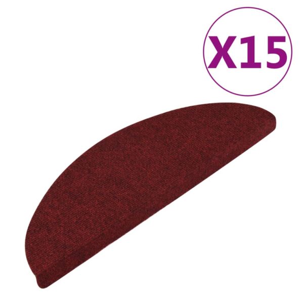 vidaXL Samolepiace nášľapy na schody 15 ks 56x17x3 cm červené – Obrázok 2