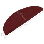 vidaXL Samolepiace nášľapy na schody 15 ks 56x17x3 cm červené – Obrázok 8