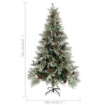 vidaXL Vianočný stromček a borovicové šišky zelený 195 cm PVC a PE – Obrázok 5
