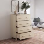 vidaXL Komoda HAMAR, medovo hnedá 79x40x103,5 cm, borovicový masív – Obrázok 4