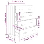 vidaXL Komoda HAMAR, medovo hnedá 79x40x103,5 cm, borovicový masív – Obrázok 8
