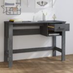 vidaXL Písací stôl HAMAR, tmavosivý 110x40x75 cm, borovicový masív – Obrázok 3