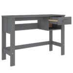 vidaXL Písací stôl HAMAR, tmavosivý 110x40x75 cm, borovicový masív – Obrázok 7