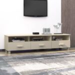 vidaXL TV skrinka HAMAR, medovo hnedá 158x40x40 cm, borovicový masív – Obrázok 4