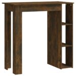 vidaXL Barový stôl+polica, tmavý dub 102x50x103,5 cm, kompozitné drevo – Obrázok 2