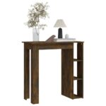 vidaXL Barový stôl+polica, tmavý dub 102x50x103,5 cm, kompozitné drevo – Obrázok 3