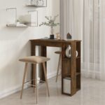 vidaXL Barový stôl+polica, tmavý dub 102x50x103,5 cm, kompozitné drevo – Obrázok 4