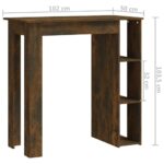 vidaXL Barový stôl+polica, tmavý dub 102x50x103,5 cm, kompozitné drevo – Obrázok 7