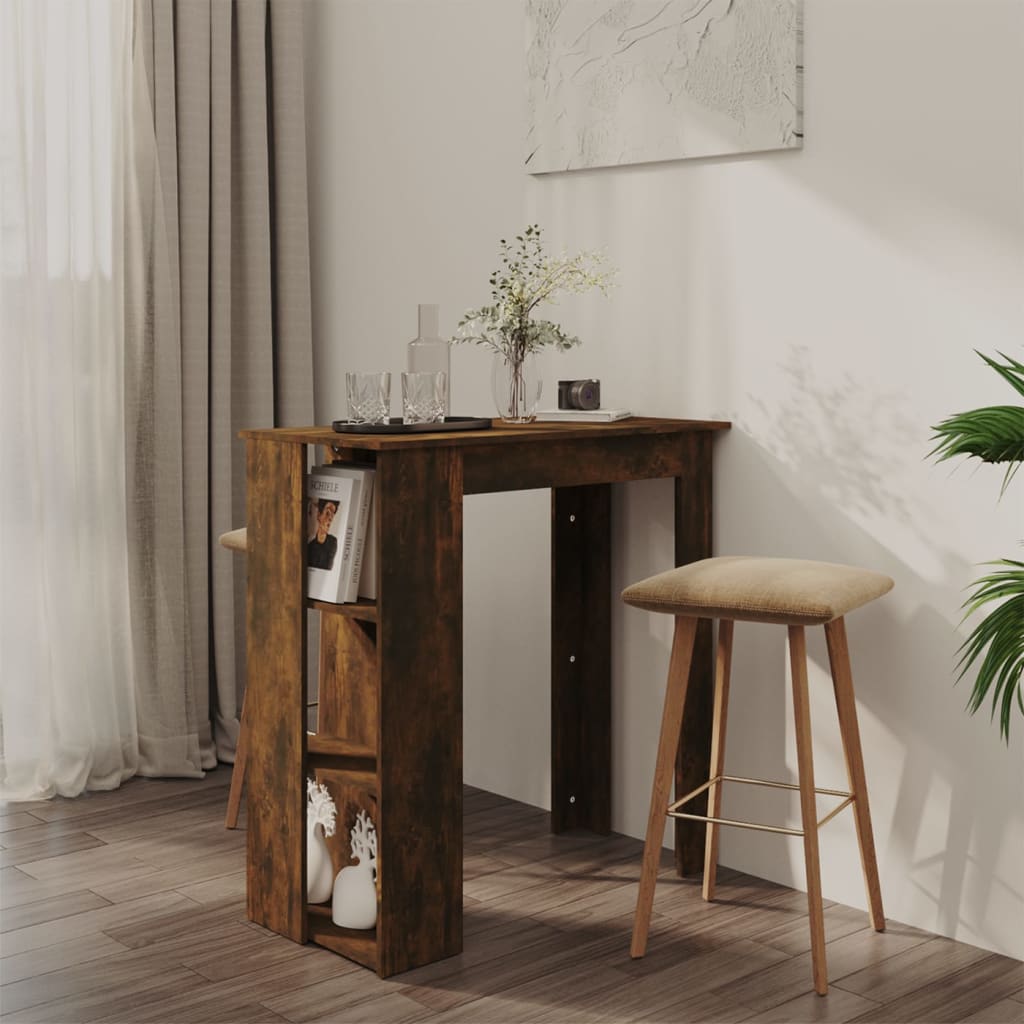 VXL8720286836477_m_en_hd_1.jpg vidaXL Barový stôl+polica, tmavý dub 102x50x103,5 cm, kompozitné drevo – Obrázok 1
