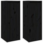vidaXL Nástenné skrinky 2 ks čierne 30x30x80 cm masívna borovica – Obrázok 2