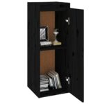 vidaXL Nástenné skrinky 2 ks čierne 30x30x80 cm masívna borovica – Obrázok 4