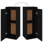 vidaXL Nástenné skrinky 2 ks čierne 30x30x80 cm masívna borovica – Obrázok 9
