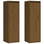 vidaXL Nástenné skrinky 2ks medovo-hnedé 30x30x100 cm masívna borovica – Obrázok 2
