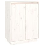 vidaXL Skrinka na topánky biela 60x35x80 cm masívna borovica – Obrázok 2