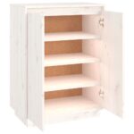 vidaXL Skrinka na topánky biela 60x35x80 cm masívna borovica – Obrázok 7