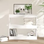 vidaXL Knižnica/deliaca stena biela 80x30x72 cm