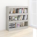 vidaXL Knižnica/deliaca stena betónová sivá 100x30x103 cm – Obrázok 3