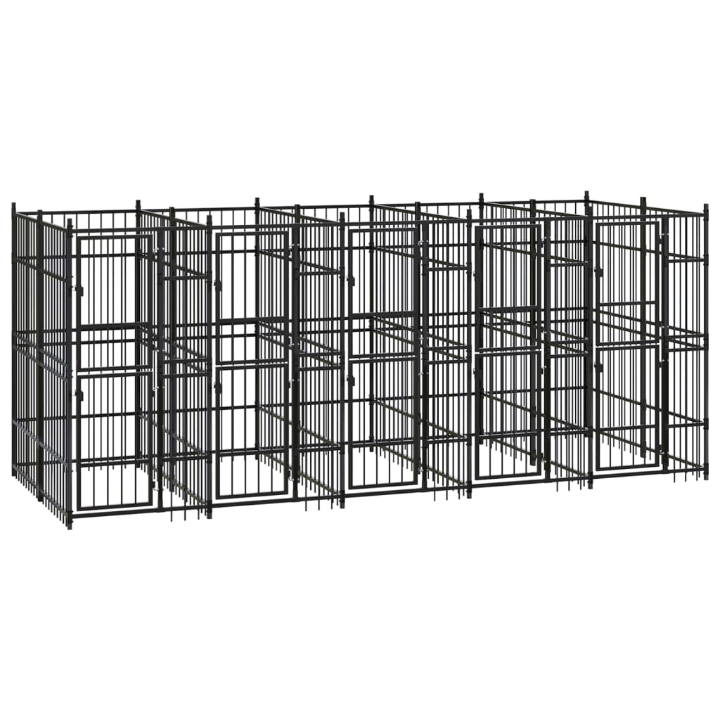 VXL8720286871195_a_en_hd_1.jpg vidaXL Vonkajší koterec pre psov oceľový 9,22 m² – Obrázok 1