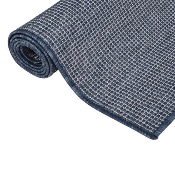 vidaXL Vonkajší koberec s plochým tkaním 120x170 cm modrý – Obrázok 3
