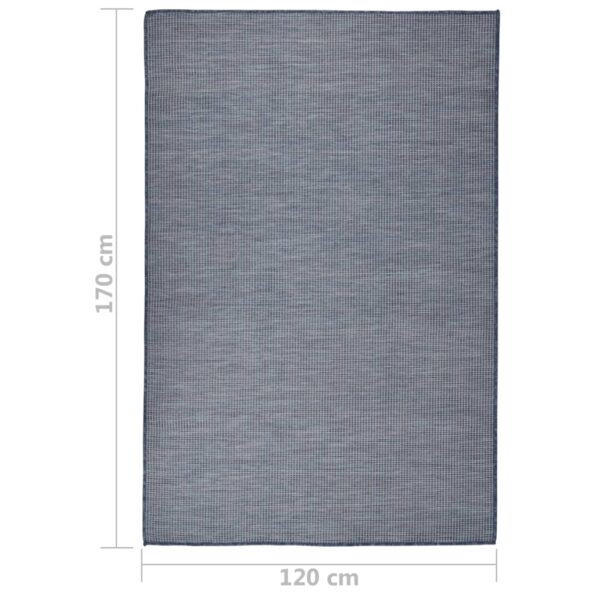vidaXL Vonkajší koberec s plochým tkaním 120x170 cm modrý – Obrázok 6