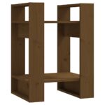 vidaXL Knižnica/deliaca stena hnedá 41x35x57 cm masívna borovica – Obrázok 2