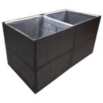 vidaXL Záhradný kvetináč čierny 157x80x80 cm polyratanový – Obrázok 3