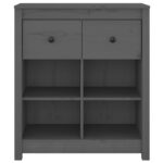 vidaXL Komoda sivá 70x35x80 cm borovicový masív – Obrázok 3