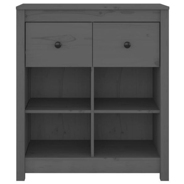 vidaXL Komoda sivá 70x35x80 cm borovicový masív – Obrázok 3