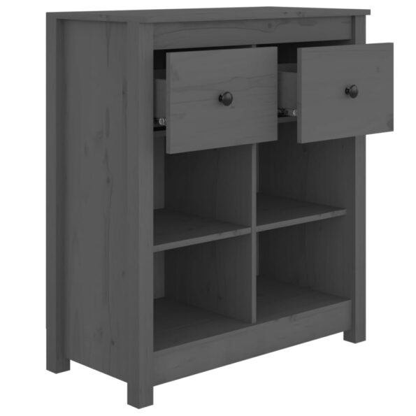 vidaXL Komoda sivá 70x35x80 cm borovicový masív – Obrázok 5
