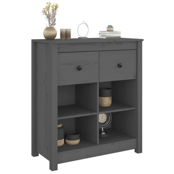 vidaXL Komoda sivá 70x35x80 cm borovicový masív – Obrázok 7