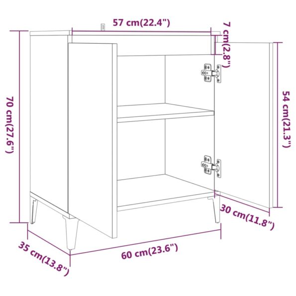 vidaXL Komoda údený dub 60x35x70 cm spracované drevo – Obrázok 8