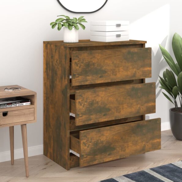 vidaXL Komoda dymový dub 60x35x76 cm spracované drevo – Obrázok 6