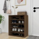vidaXL Botník hnedý dub 60x35x70 cm spracované drevo – Obrázok 3