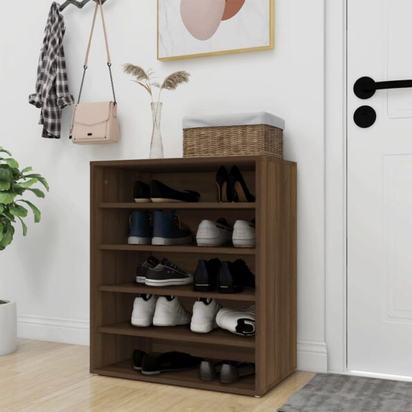 vidaXL Botník hnedý dub 60x35x70 cm spracované drevo – Obrázok 3