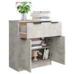 vidaXL Komoda betónová sivá 60x30x70 cm spracované drevo – Obrázok 4