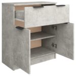 vidaXL Komoda betónová sivá 60x30x70 cm spracované drevo – Obrázok 7