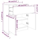 vidaXL Komoda betónová sivá 60x30x70 cm spracované drevo – Obrázok 8