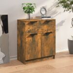 vidaXL Komoda dymový dub 60x30x70 cm spracované drevo – Obrázok 3