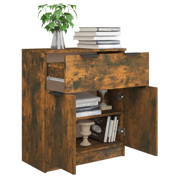 vidaXL Komoda dymový dub 60x30x70 cm spracované drevo – Obrázok 4