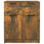 vidaXL Komoda dymový dub 60x30x70 cm spracované drevo – Obrázok 5