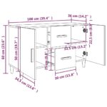 vidaXL Komoda, betónovo sivá 100x36x60 cm, kompozitné drevo – Obrázok 8