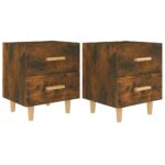 vidaXL Nočné stolíky 2 ks dymový dub 40x35x47,5 cm – Obrázok 2