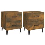 vidaXL Nočné stolíky 2 ks dymový dub 40x35x47,5 cm – Obrázok 2