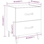vidaXL Nočné stolíky 2 ks dymový dub 40x35x47,5 cm – Obrázok 8